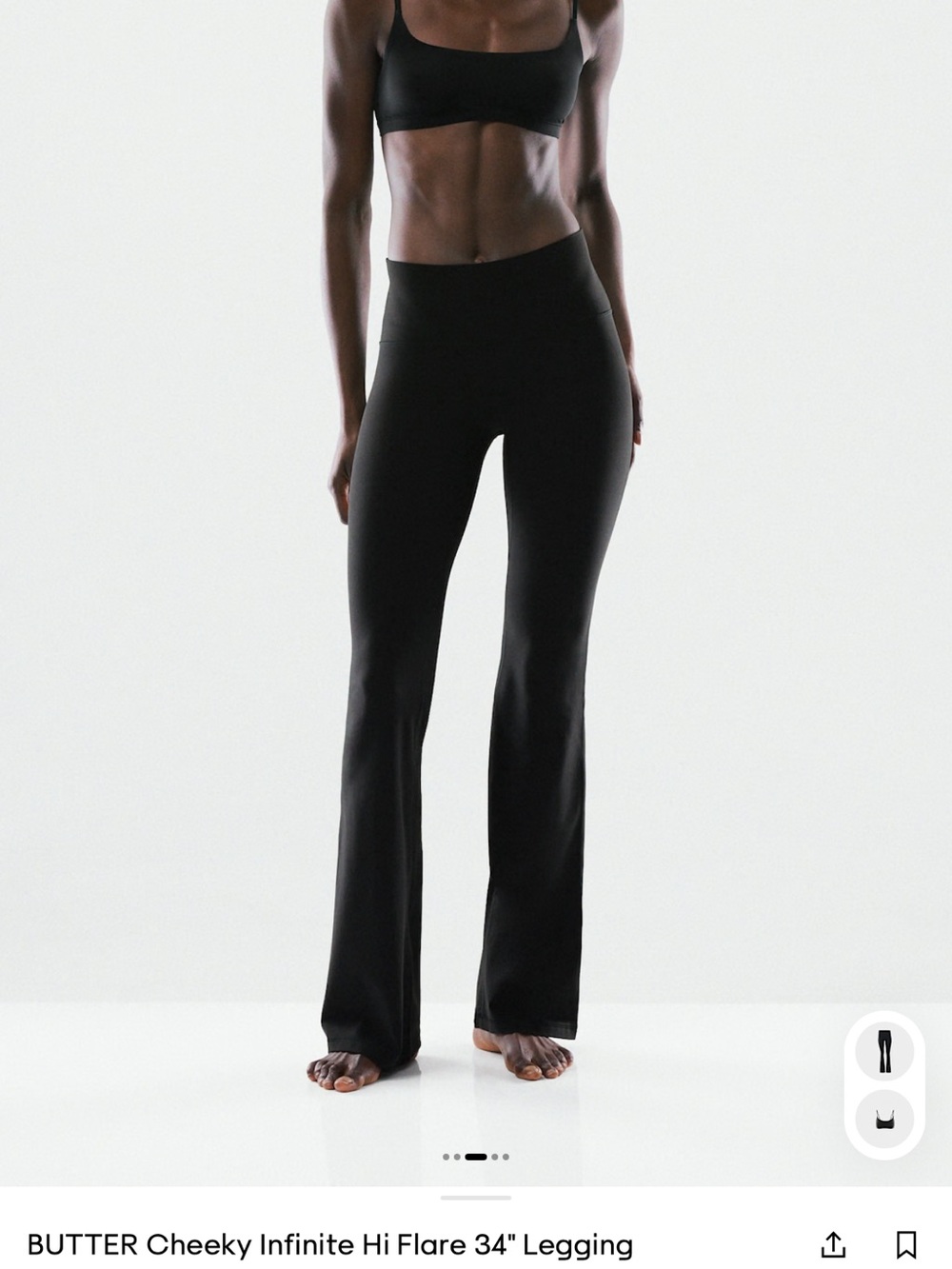 TNA BUTTER Cheeky Infinite Hi Flare Leggings in Black